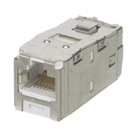 Conector Jack RJ45 Blindado, Estilo TG, Mini-Com, Categoría 6A, de 8 Posiciones y 8 Cables, Color Blanco
