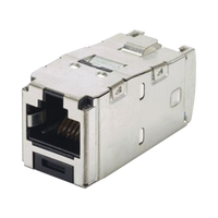 Conector Jack RJ45 Blindado, Estilo TG, Mini-Com, Categoría 6A, de 8 Posiciones y 8 Cables, Color Negro