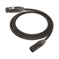 Cable XLR | 3 polos | Conector Hembra-Macho | Serie M | Carcasa Negra | Contactos Dorados | Ideal para Microfonía | Longitud 10m