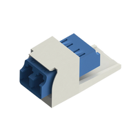 Módulo Acoplador LC Duplex, para Fibra Óptica Monomodo OS1/OS2, Tipo Mini-Com, Color Blanco Mate