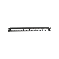 Panel de Parcheo Modular Mini-Com (Sin Conectores), Plano, Totalmente Blindado, de 24 Puertos, 1UR