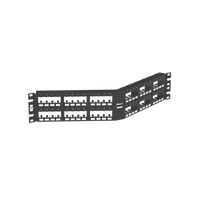 Panel de Parcheo Modular Mini-Com (Sin Conectores), Angulado Instalación la Ras, Sin Blindaje, de 48 Puertos, 2UR