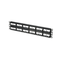 Panel de Parcheo Modular Mini-Com (Sin Conectores), Plano, Sin Blindaje, Con Etiqueta y Cubierta, de 48 Puertos, 2UR