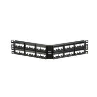 Panel de Parcheo Modular Mini-Com (Sin Conectores), Angulado, Sin Blindaje, Con Etiqueta y Cubierta, de 48 Puertos, 2UR