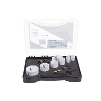Kit de broca sierras (3/4 - 2 1/4 in) incluye 6 piezas de broca sierras, 2 adaptadores y resorte de expulsión.