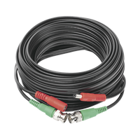 Cable Coaxial (BNC RG59) + Alimentación / SIAMES / 10 Metros (32.81 Pies) / Aleación Cobre + Aluminio CCA / Para Cámaras 4K / Uso Interior y Exterior