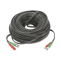 Cable Coaxial (BNC RG59) + Alimentación / SIAMES / 50 Metros (164 Pies) / 100% COBRE / Para Cámaras 4K / Uso Interior y Exterior