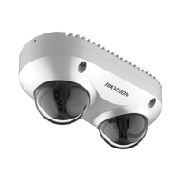 PanoVu Series / Lente Dual de 4 Megapixel / 2 Lentes Fijos de 2.8 mm / Recomendado para Pasillos o Esquinas / IP67 / IK10 / PoE / WDR 120 dB / 10 mts IR / Entrada y Salida de Audio y Alarma / MicroSD