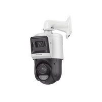 [TandemVu] Domo PTZ IP 4 Megapixel + Cámara Fija 4 Megapixel / 15X Zoom / 100 mts IR + 30 mts Luz Blanca / IP67 / ACUSENSE / PoE+ / 2 Micrófonos Integrados y Bocina / Alerta Audible y Luz Estroboscopica / Alarmas I/O / DARKFIGHTER / Micro SD