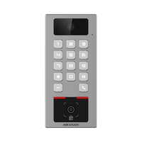 Teclado con Lector Físico de QRs para Exterior Antivandálico IP65 & IK09 con función de Videoportero Multiapartamento / Tarjeta, Código QR, PIN o App HikConnect  / Cámara 2 MP compatible con NVRs / Soporta b