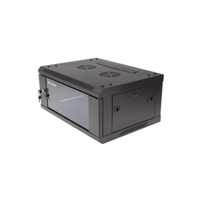 Gabinete para Montaje en Pared - Piso / Puerta de Cristal Templado / Cuerpo Fijo / 4 Unidades de Rack / 19