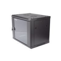 Gabinete para Montaje en Pared - Piso / Puerta de Cristal Templado / Cuerpo Fijo / 9 Unidades de Rack / 19" / Fabricado en Acero