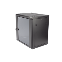 Gabinete para Montaje en Pared - Piso / Puerta de Cristal Templado / Cuerpo Fijo / 12 Unidades de Rack / 19" / Fabricado en Acero