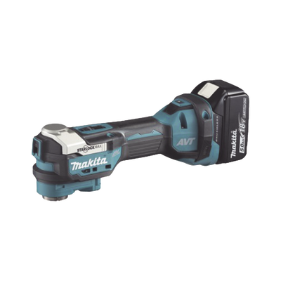 Multiherramienta Oscilante Inalámbrica de 18V, incluye 2 Baterías  BL1850B de 5.0 A, Cargador DC18RC, Accesorios y Estuche Makpac