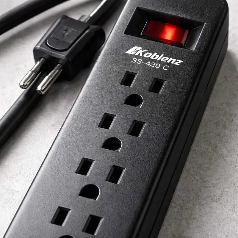 Multicontacto Supresor De Voltaje Koblenz Ss-420 C Negro Color Gris Oscuro