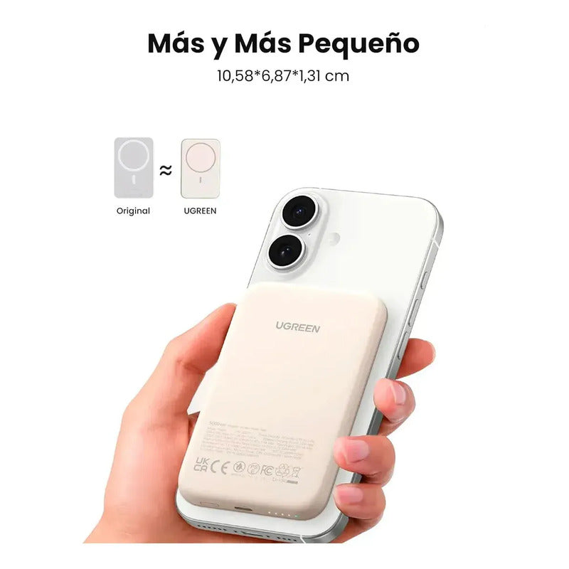Powerbank Para iPhone Magsafe 5k Mah Carga Rápida 15w Ugreen Negro