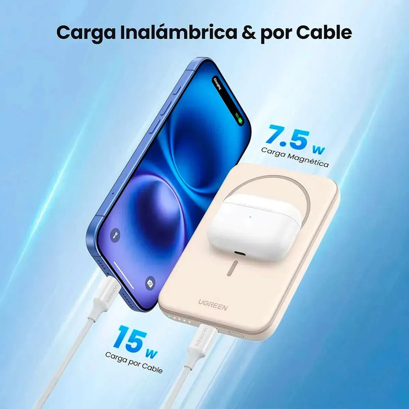 Powerbank Para iPhone Magsafe 5k Mah Carga Rápida 15w Ugreen Negro