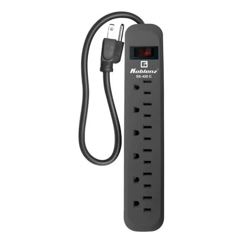 Multicontacto Supresor De Voltaje Koblenz Ss-420 C Negro Color Gris Oscuro