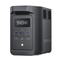 Estación de Energía Portátil de 980Wh Litio LFP / 10 Puertos AC 500 W (Max. 1000W) / 2 USB-C 100W / Cargador de Coche 10A a 12.6V / Conectividad WiFi y Bluetooth (App) / Carga Solar 500W Max.