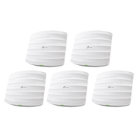 Kit de 5 Puntos de Accesso Omada doble banda 802.11ac, MU-MIMO, PoE af y PoE Pasivo, soporta hasta 100 clientes, hasta 1350 Mbps.