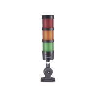 Torre LED Indicadora de estado de 3 niveles color Rojo, Ámbar y Verde, con Buzzer integrado a 85 dB,  a 110-240 VCA con Montaje incluido de 60 mm de diámetro