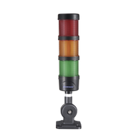 Torre LED Indicadora de estado de 3 niveles color Rojo, Ámbar y Verde, con Buzzer integrado a 85 dB,  a 24 VCD con Montaje incluido de 60 mm de diámetro