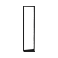 Rack de 2 Postes (Doble Perforación), Estándar 19", 45 Unidades, Fabricado en Acero, Base "L" para Anclar a Piso.