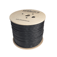 Bobina de Cable Siamés Cat5e CCA + 2 Cables Gruesos (16 AWG) para Alimentar Cámaras Más Lejos / 305 Metros (1000 Pies) / Instalación en Exterior / Uso Industrial para Climas Extremos