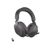 Jabra Evolve2 85, Auricular stereo versión MS con cancelación de ruido activa, dongle USB-A indicador de ocupado (Busylight)(28599-999-999)