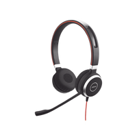 Diadema / Auricular Jabra Evolve 40 Duo / USB y 3.5mm / Cancelación de Ruido Pasiva / Indicador de Ocupado (6399-823-109)