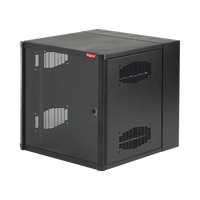 Gabinete AccessPlus de 19 UR Montaje en Pared de 19in, Rieles Numerados y Roscados #10-32, Puerta con Ventana de Seguridad, 600 mm de Ancho, 637 mm de Profundidad, Color Negro