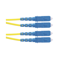 Jumper de Fibra Optica Monomodo 9/125 OS2, SC-SC Duplex, OFNR (Riser), Color Amarillo, 2 Metros (6.56 Pies)