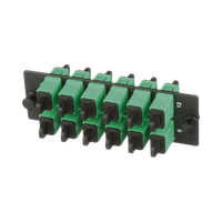 Placa Acopladora de Fibra Optica FAP, Con 12 Conectores SC/APC (12 Fibras), Para Fibra Monomodo OS1/OS2, Color Verde