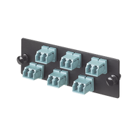 Placa Acopladora de Fibra Optica FAP, Con 6 Conectores LC Duplex (12 Fibras), Para Fibra Multimodo OM3/OM4, Color Aqua