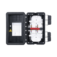 Caja de Distribución de Fibra Óptica, Hasta 96 Empalmes, Exterior IP65, Color Negro