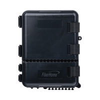 Caja de Distribución de Fibra Óptica para 24 Empalmes, con 8 Acopladores SC/APC Simplex, Exterior IP55, Color Negro