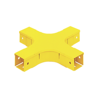Accesorio de 4 Vías Horizontal, Con Ángulos a 90º, Para Canaletas FiberRunner™ 2X2, Color Amarillo