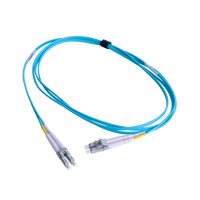 Jumper de Fibra Óptica Multimodo 50/125 OM3 XGLO, LC-LC Duplex, OFNR, Color Aqua, 1 Metro (3.28 Pies)
