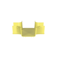 Accesorio de 4 Vías Horizontal, Con Ángulos a 90º, Para Canaletas FiberRunner™ 6X4, Color Amarillo