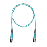 Jumper de Fibra Optica Multimodo 50/125 OM3, LC-LC Duplex, LSZH (Cero Halógenos), Color Aqua, 1 Metro (3.28 Pies)
