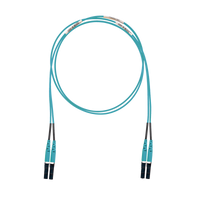 Jumper de Fibra Optica Multimodo 50/125 OM3, LC-LC Duplex, LSZH (Cero Halógenos), Color Aqua, 3 Metros (9.84 Pies)