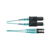 Jumper de Fibra Optica Multimodo 50/125 OM3, LC-SC Duplex, OFNR (Riser), Color Aqua, 1 Metro (3.28 Pies)