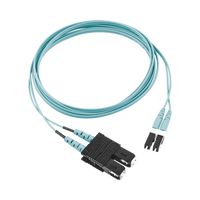 Jumper de Fibra Optica Multimodo 50/125 OM3, LC-SC Duplex, OFNR (Riser), Color Aqua, 30 Metros (98.43 Pies)
