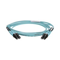 Jumper de Fibra Optica Multimodo 50/125 OM4, LC-LC Duplex, OFNR (Riser), Color Aqua, 2 Metros (6.56 Pies)