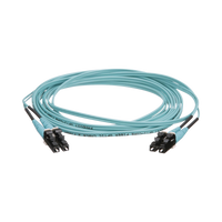 Jumper de Fibra Óptica Multimodo 50/125 OM4, LC-LC Duplex, OFNR (Riser), Color Aqua, 4 Metros (13.12 Pies)