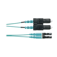 Jumper de Fibra Optica Multimodo 50/125 OM4, LC-SC Duplex, OFNR (Riser), Color Aqua, 1 Metro (3.28 Pies)