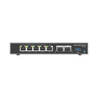 4 en 1: Firewall Nueva Generación, Router, IP PBX (24 usuarios / 8 llamadas), Switch Gigabit de 5 Puertos (4 PoE) y 2 Puertos SFP 2.5 Gigabit