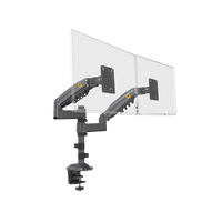 Montaje de Escritorio articulado para 2 monitores de 17 a 27" /  Soporta hasta 9kg por monitor / Vesa 75 x 75 / 100 x 100 / Acero / Rotación: 360°