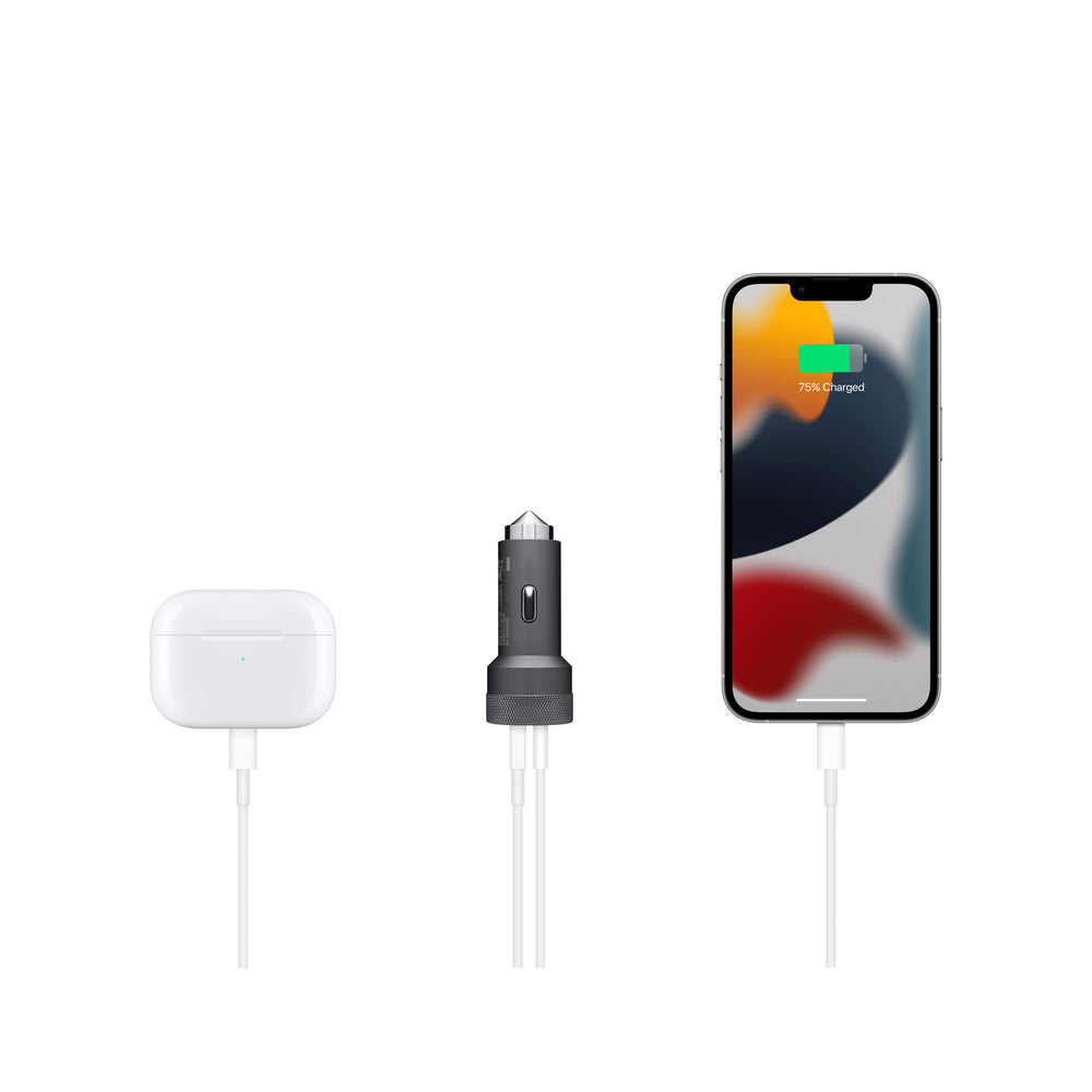 Cargador dual (USB-C/USB-A) PD de 32 W para carro de mophie