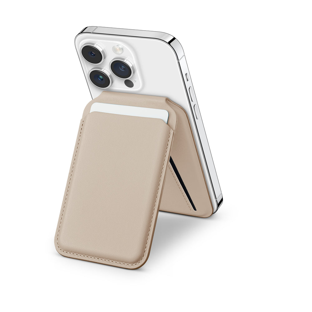 Cartera magnética con soporte de Satechi (compatible con MagSafe) - Color visón